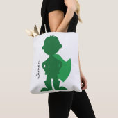 Groene superheld Boy Modern persoonlijke Silhouett Tote Bag (Dichtbij)
