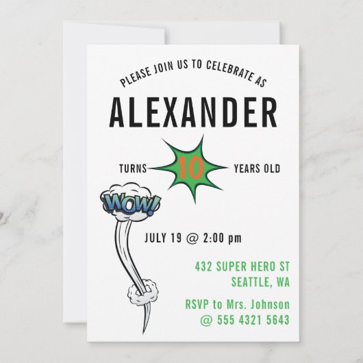 Groene superheld Musculair Man Aqua Fun Birthday Kaart (Achterkant)