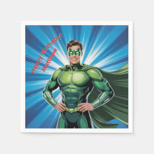 Groene Superheld Verjaardagsfeestje voor Jongens Servet