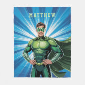 Groene superheldenjongens verjaardagsfeest cadeau fleece deken (Voorkant)