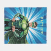 Groene superheldenjongens verjaardagsfeest cadeau fleece deken (Voorkant (Horizontaal))