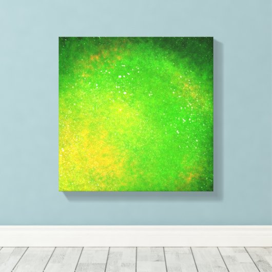 Groene Supernova – Levendige Canvas Print (Insitu (Houten vloer))