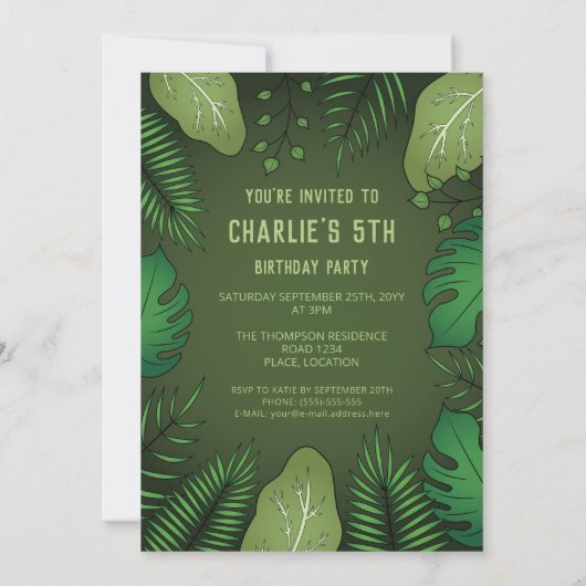 Groene T-rex dinosaurus met roar Text Birthday Par Kaart (Achterkant)