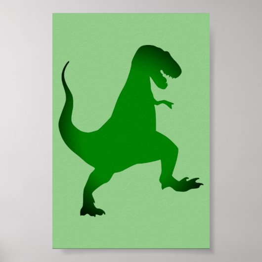 Groene T-Rex Dinosaurus Poster (Voorkant)
