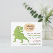 Groene T Rex Dinosaurussen Kinderen Verjaardagsfee Kaart (Staand voorkant)