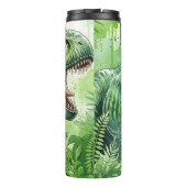 Groene T-Rex Jungle Waterverf Brul Thermosbeker (Achterkant)