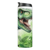 Groene T-Rex Jungle Waterverf Brul Thermosbeker (Geroteerd rechts)