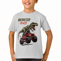 Groene T-Rex Rode Monster Truck Kinder