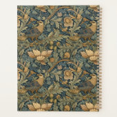 Groene Taan Loof William Morris Elegant Monogram Planner (Achterkant)