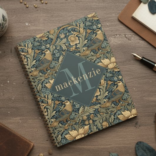 Groene Taan Loof William Morris Elegant Monogram Planner