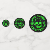 Groene tabel op het web van Skull Spider bij nacht Confetti (Achterkanten)