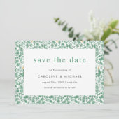  groene tactische Floral Wedding sparen de datum Save The Date (Staand voorkant)