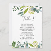 Groene tafel bruiloft zitkaart kaart (Voorkant)