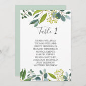 Groene tafel bruiloft zitkaart kaart (Voorkant / Achterkant)