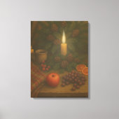 Groene Tafel – Kaarslicht en Rust Canvas Afdruk (Voorkant)
