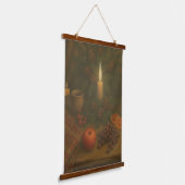 Groene Tafel – Kaarslicht en Rust Hangend Wandkleed (Gebogen)