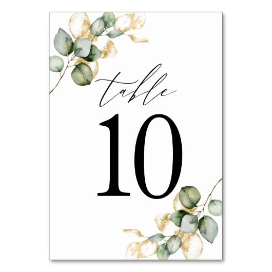 Groene tafel nummer 10 kaart (Voorkant)