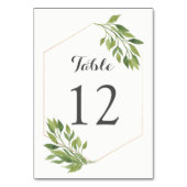 Groene tafel nummer kaart gouden geometrische lijs (Achterkant)