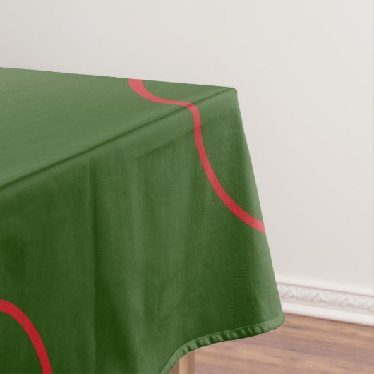 Groene tafelkledij met rode cirkels tafelkleed (Voorbeeld)