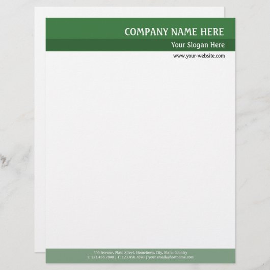 Groene tafels briefhoofd ontwerp (Voorkant / Achterkant)