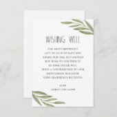 Groene tak gebladerte bruiloft wensend goed informatiekaartje (Voorkant / Achterkant)