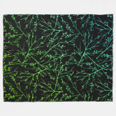 Groene takjes op zwart fleece deken (Voorkant (Horizontaal))
