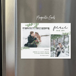 Groene Takken 2 Foto Magnetische Kerstkaart