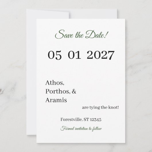 Groene Takken Bewaar de Datum Save The Date (Voorkant)