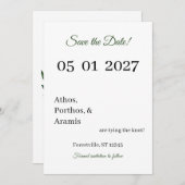 Groene Takken Bewaar de Datum Save The Date (Voorkant / Achterkant)