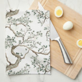 Groene Takken Bomen Theedoek (Quarter Fold)