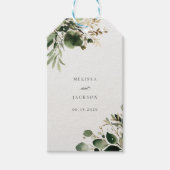 Groene takken bruiloft cadeaulabel (Voorkant)