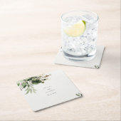 Groene takken bruiloft kartonnen onderzetters (Insitu)