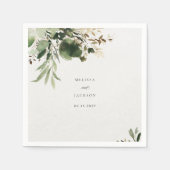 Groene takken bruiloft servet (Voorkant)