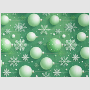 Groene takken en sneeuwvlokken tissuepapier