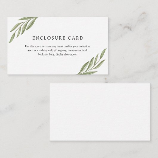 Groene Takken Enclosure Kaart (Voorkant / Achterkant)