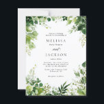 Groene takken grens bruiloft briefkaart<br><div class="desc">Green Branches Border Wedding Design - Perfect voor iedereen die van groen houdt voor hun bruiloft hoofdthema</div>