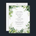 Groene takken grens bruiloft briefkaart<br><div class="desc">Green Branches Border Wedding Design - Perfect voor iedereen die van groen houdt voor hun bruiloft hoofdthema</div>