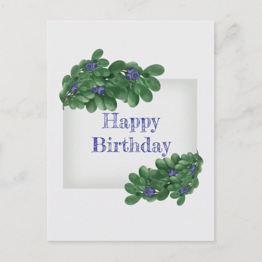 Groene takken met bosbessen Briefkaart (Voorkant)
