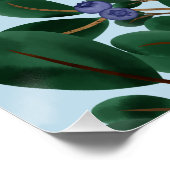 Groene takken met bosbessen perfect poster (Hoek)