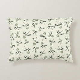 Groene takken op crème in de begroting - naadloos  accent kussen