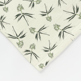 Groene takken op crème in de begroting - naadloos  fleece deken