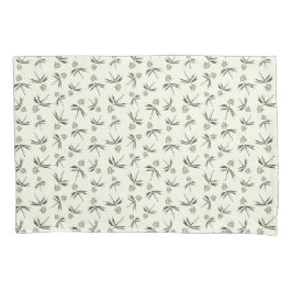 Groene takken op crème in de begroting - naadloos  kussensloop