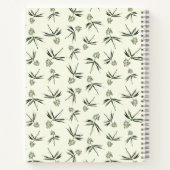 Groene takken op crème in de begroting - naadloos  notitieboek (Achterkant)