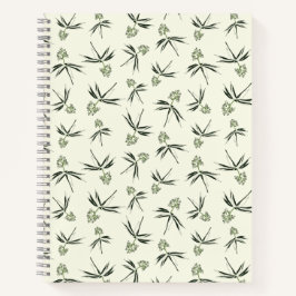 Groene takken op crème in de begroting - naadloos  notitieboek