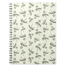 Groene takken op crème in de begroting - naadloos  notitieboek