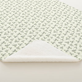 Groene takken op crème in de begroting - naadloos  sherpa deken