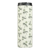 Groene takken op crème in de begroting - naadloos  thermosbeker (Achterkant)