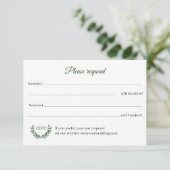 Groene Takken-reactiekaart RSVP Kaartje (Staand voorkant)