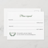 Groene Takken RSVP-ansichtkaart Briefkaart (Voorkant / Achterkant)