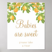 Groene takken Sinaasappel Baby shower Baby's zijn  Poster (Voorkant)